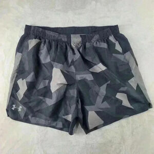Under Armour Loose Geometric Shorts Sz XL Gray Black